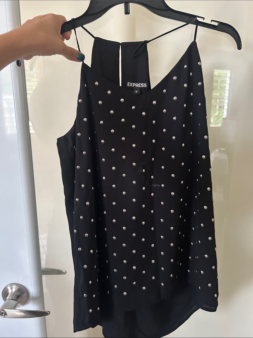 Express Black Spaghetti Strap Camisole with Silver Studs